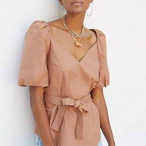 MARE MARE belted puff sleeve top